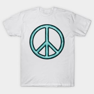 Serene Blue Peace Sign T-Shirt